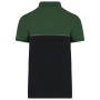 Ecologische uniseks polo met korte mouwen in twee kleuren Black / Forest Green 5XL