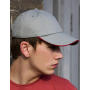 Brushed Cotton Sandwich Cap - Grey/Red