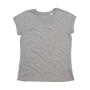 Women's Organic Roll Sleeve T - Heather Grey Melange - XS
