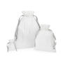 Cotton Gift Bag with Ribbon Drawstring - Soft White/Light Grey - S