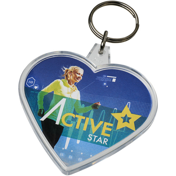 Combo heart-shaped keychain - Transparent clear