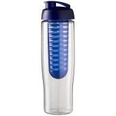 H2O Active® Tempo 700 ml sportfles en infuser met flipcapdeksel - Transparant/Blauw