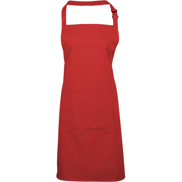 Colours Bib Apron With Pocket Red One Size