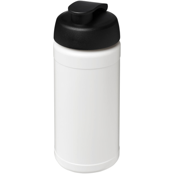 Baseline® Plus 500 ml flip lid sport bottle - White/Solid black