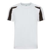 AWDis Cool Contrast Wicking T-Shirt, Arctic White/Jet Black, L, Just Cool