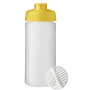 Baseline® Plus 500 ml sportfles met shaker bal - Geel/Frosted transparant