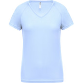 Dames sport-t-shirt V-hals Sky Blue XS
