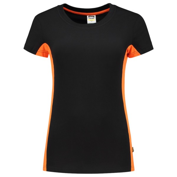 T-shirt Bicolor Dames 102003 Black-Orange 3XL