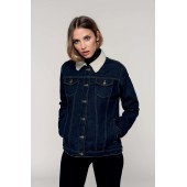 Damesjas van denim met sherpavoering Damesjas van denim met sherpavoering