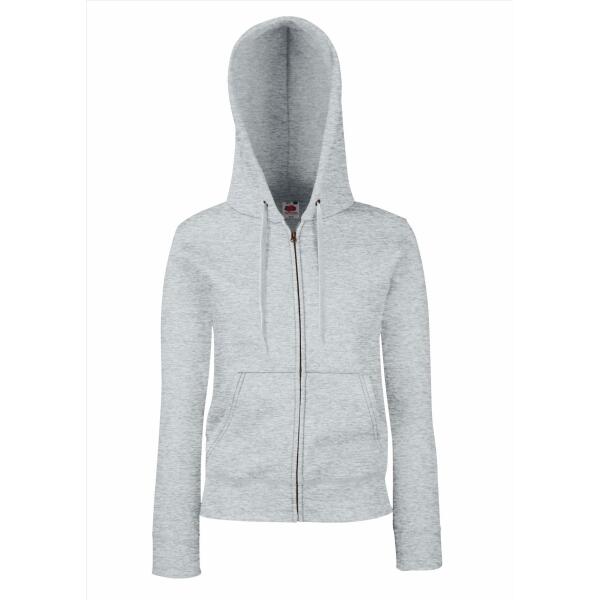 FOTL Lady-Fit Premium Hooded Sweat Jacket, Heather Grey, XXL