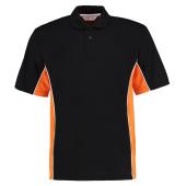 Track Poly/Cotton Piqué Polo Shirt, Black/Orange, 3XL, Kustom Kit