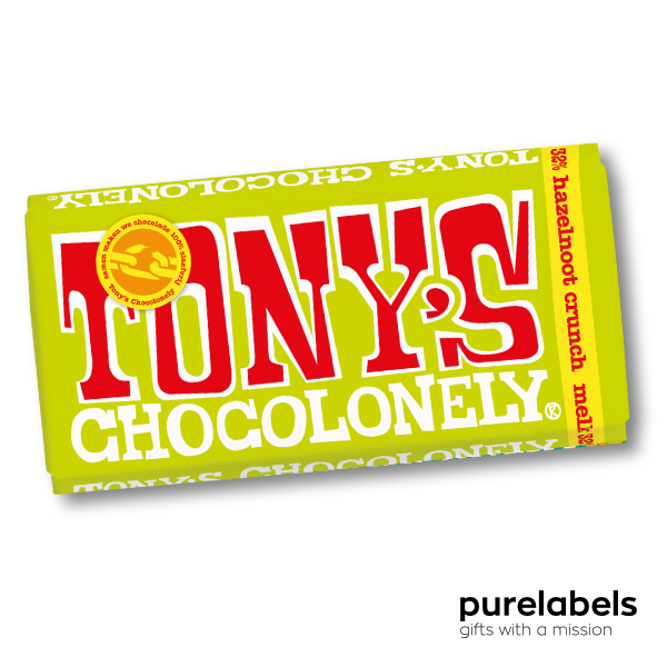 Tony's chocolonely melk hazelnoot crunch