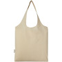 Pheebs 150 g/m² recycled cotton trendy tote bag 7L - Heather natural