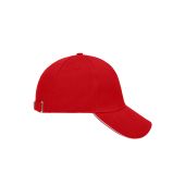 MB6526 5 Panel Sandwich Cap - red/white - one size