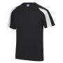 AWDis Cool Contrast Wicking T-Shirt, Jet Black/Arctic White, L, Just Cool