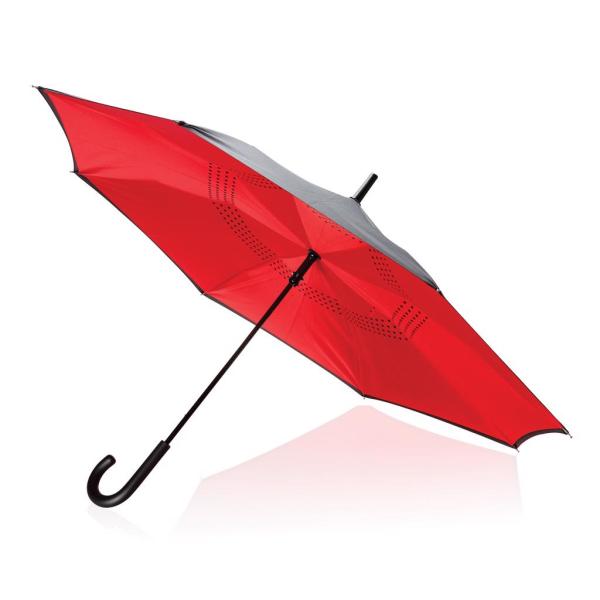 23” handmatig reversible paraplu, rood