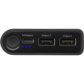 PC en ABS powerbank met een capaciteit van 7500 mAh Isaura zwart