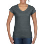 Gildan T-shirt V-Neck SoftStyle SS for her Dark Heather S