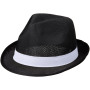 Trilby hoed met lint - Zwart/Wit