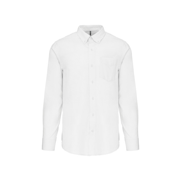 Heren oxford overhemd lange mouwen White XXL