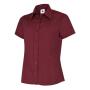 Ladies Poplin Half Sleeve Shirt - 4XL - Burgundy