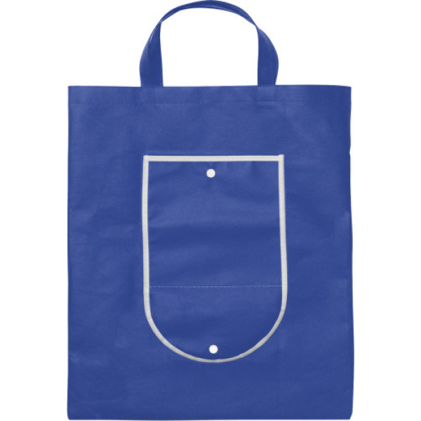 Nonwoven (80 g/m²) foldable shopping bag Francesca blue