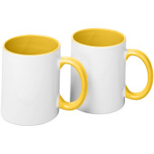 Ceramic sublimatie mok 2 delige geschenkset - Geel