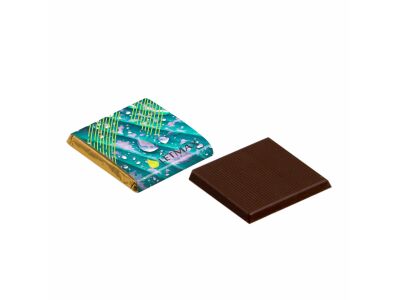 Vierkante napolitain van pure chocolade