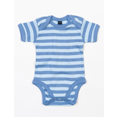 Baby Stripy Rompertje 0-3 Monate Antique Blue/Dusty Blue
