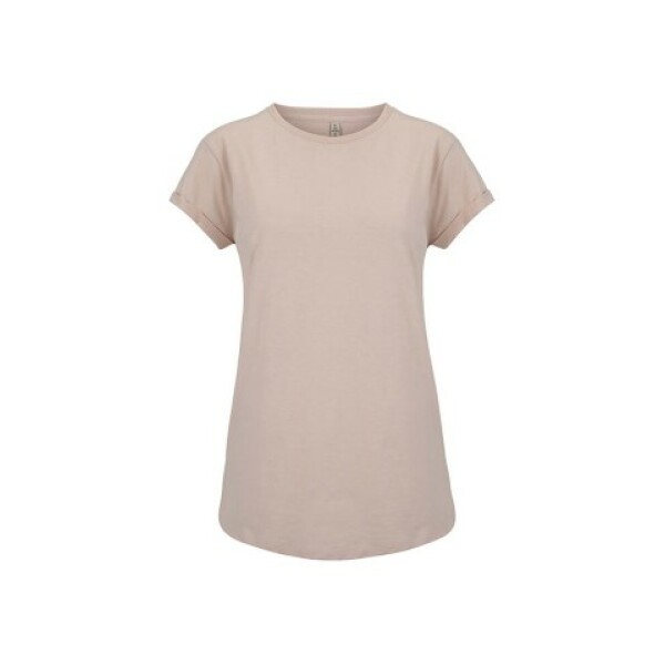 WOMEN'S ROLLED SLEEVE RECYCLED  T Misty Pink S